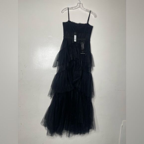 BCBGMAXAZRIA Size 6 Corset Tulle Tiered Oly Gown in Black (Blogger favorite) - Picture 11 of 12